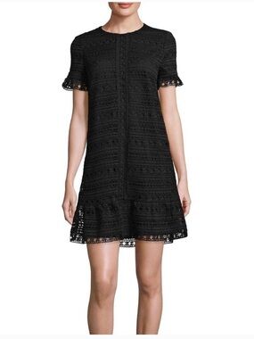Kate Spade Black Lace Short Sleeve Mini Dress 4